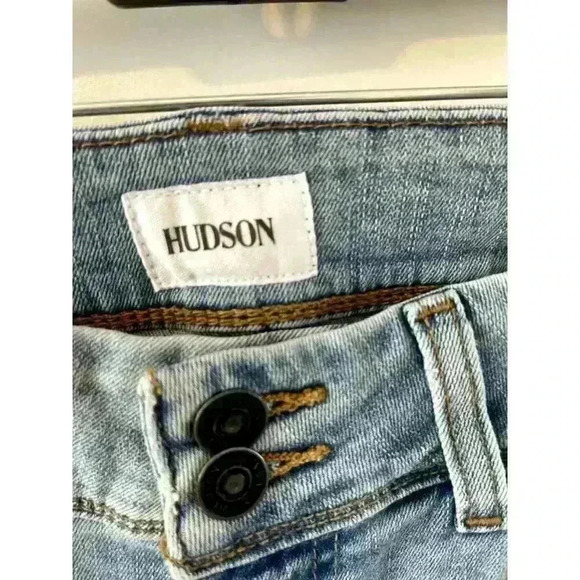 NWT HUDSON Jeans Ankle Ginny Straight Size 27 Light wash raw hem RUNWAY MSRP$198 - Picture 7 of 9